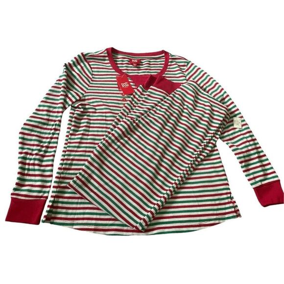 Family Pajamas Matching Women's Thermal Waffle Holiday Stripe Pajama Set small - Picture 7 of 7